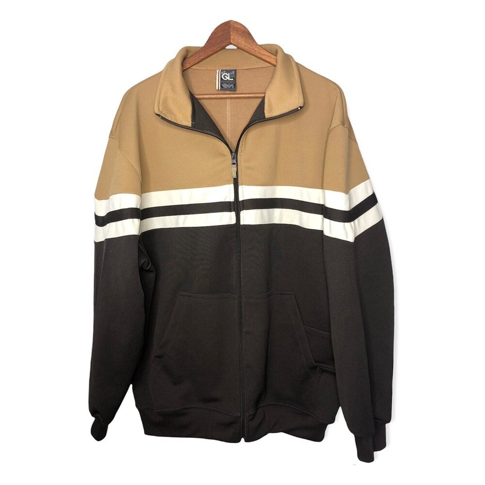 GL Vibes Gold Label Denim Men’s Full Zip Stripe Detail Jacket